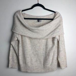 H&M DIVIDED off shoulder oatmeal sweater